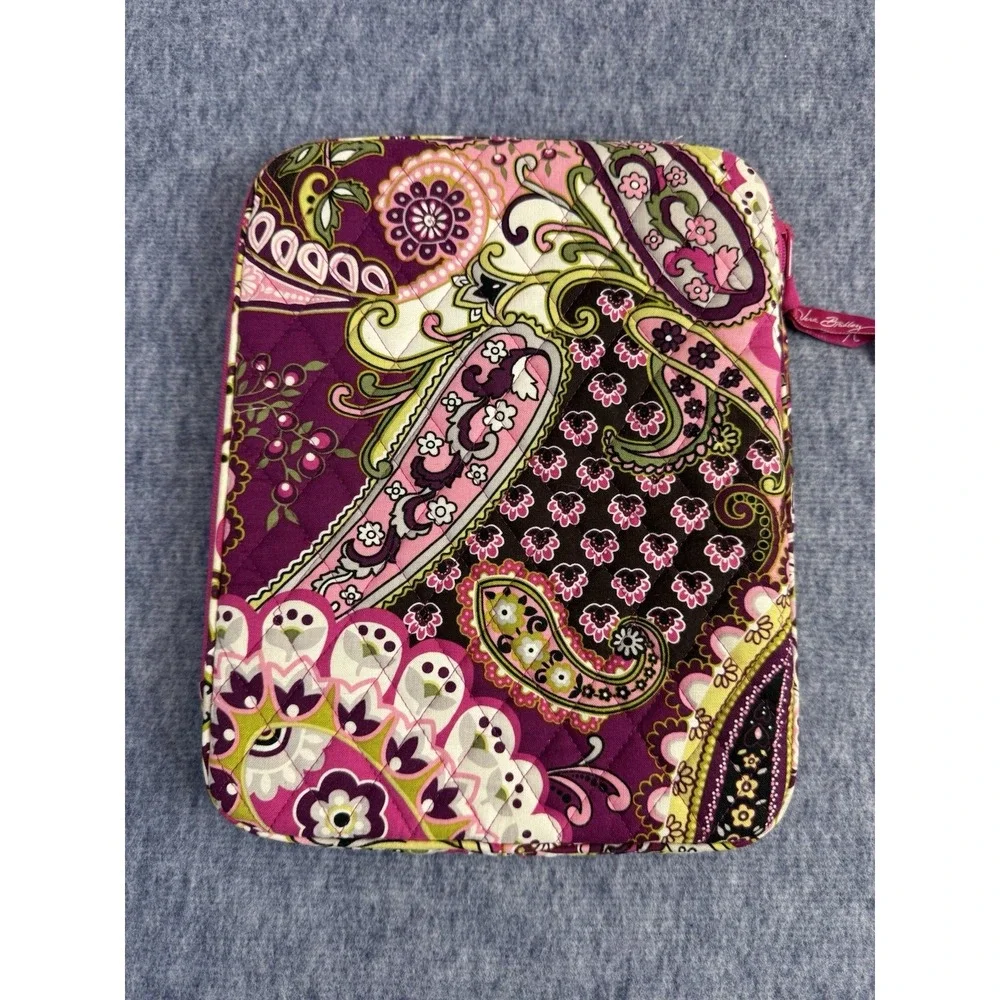 Vera Bradley‎ Small Tablet Sleeve Zipper Case Cover Very Berry Paisley Purple